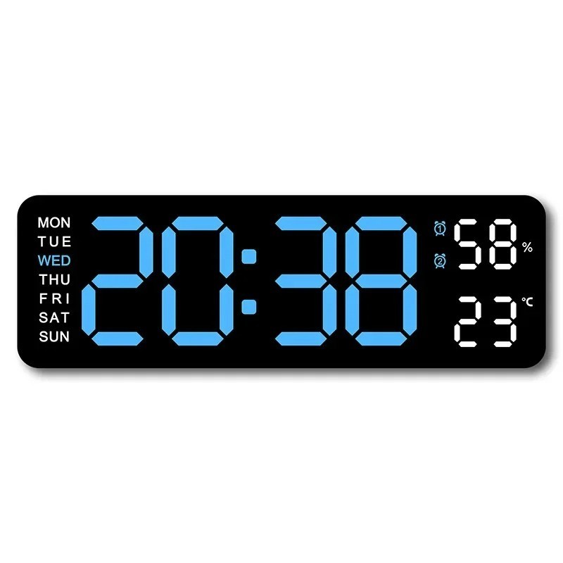 LED Digital Large Display Wall Desk Alarm Clock With Calendar Temperature Date gallery