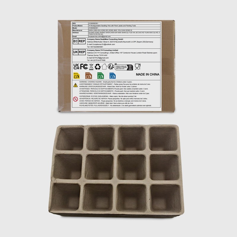 Pots Seedling Tray, 10 Pcs Biodegradable Seed Starter Pots, 12-hole Seedling Pot gallery