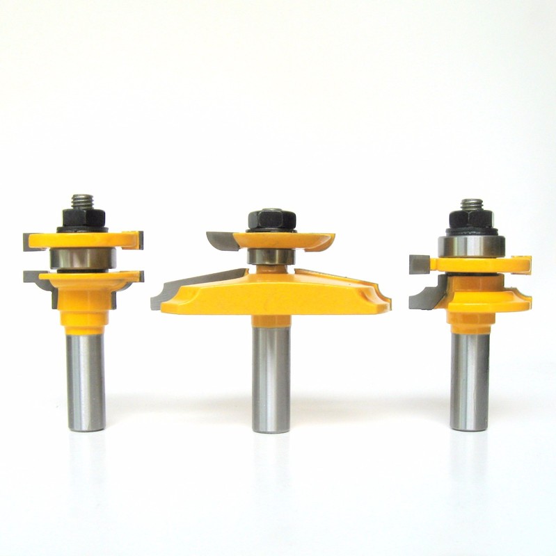 3pc 12° w/ Back Cutter Raised Panel & Bead Rail & Stile Router Bit Set sct-888 gallery