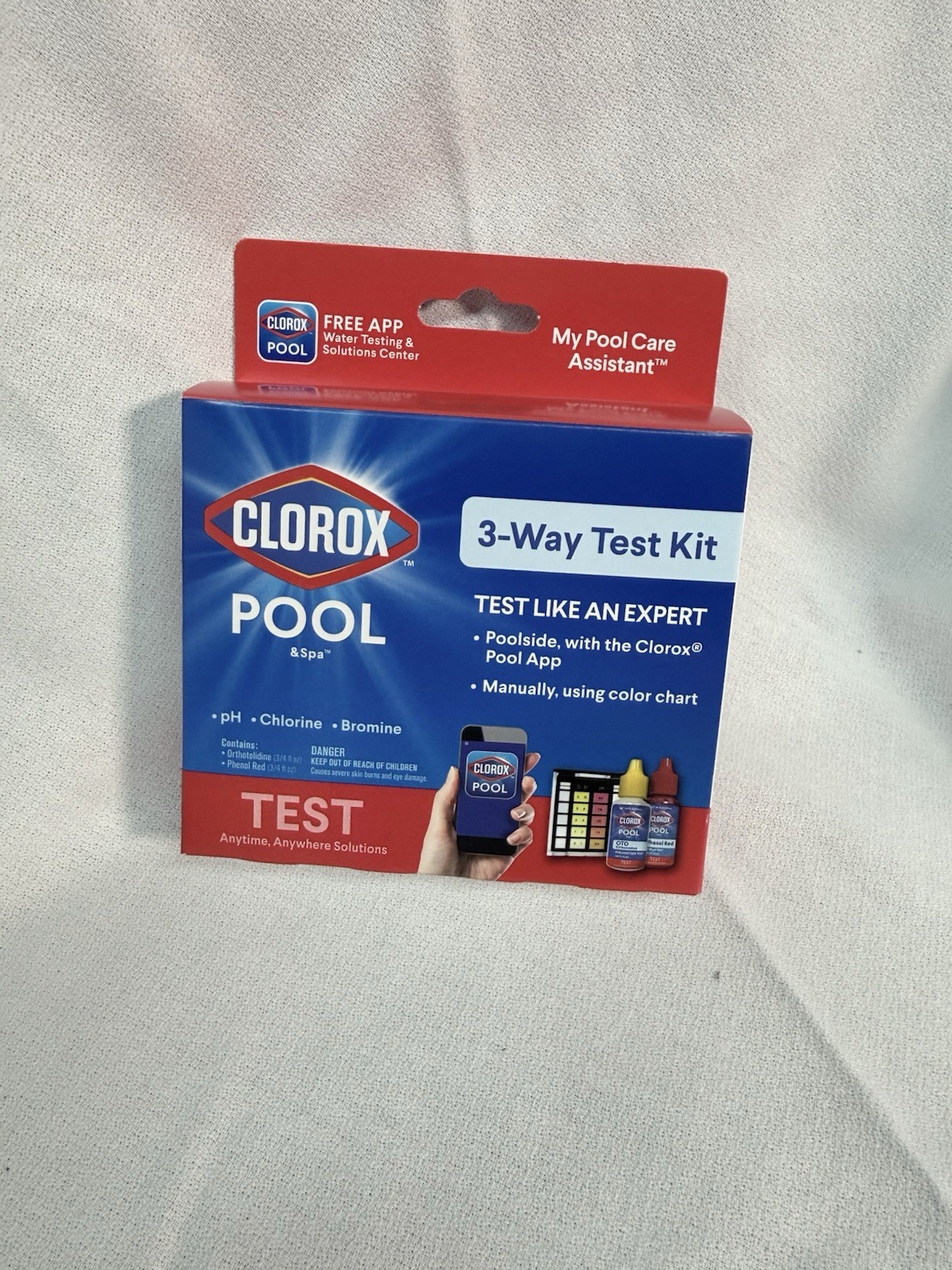 Clorox Pool&Spa 3-Way Vial Test Kit pH Chlorine Bromine for Pools/Hot Tubs gallery