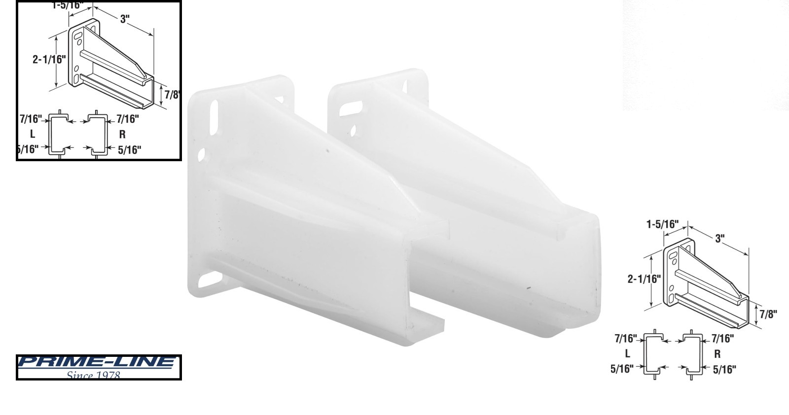 75 lb Capacity Drawer Track Back Plates – Strong Support for Side Mounted Glides gallery