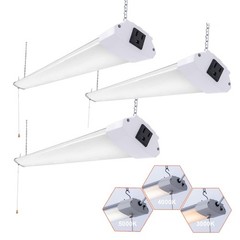 3 Pack LED Shop Light 4FT 48W Linkable Utility Integrated Ceiling Lighting Fi…