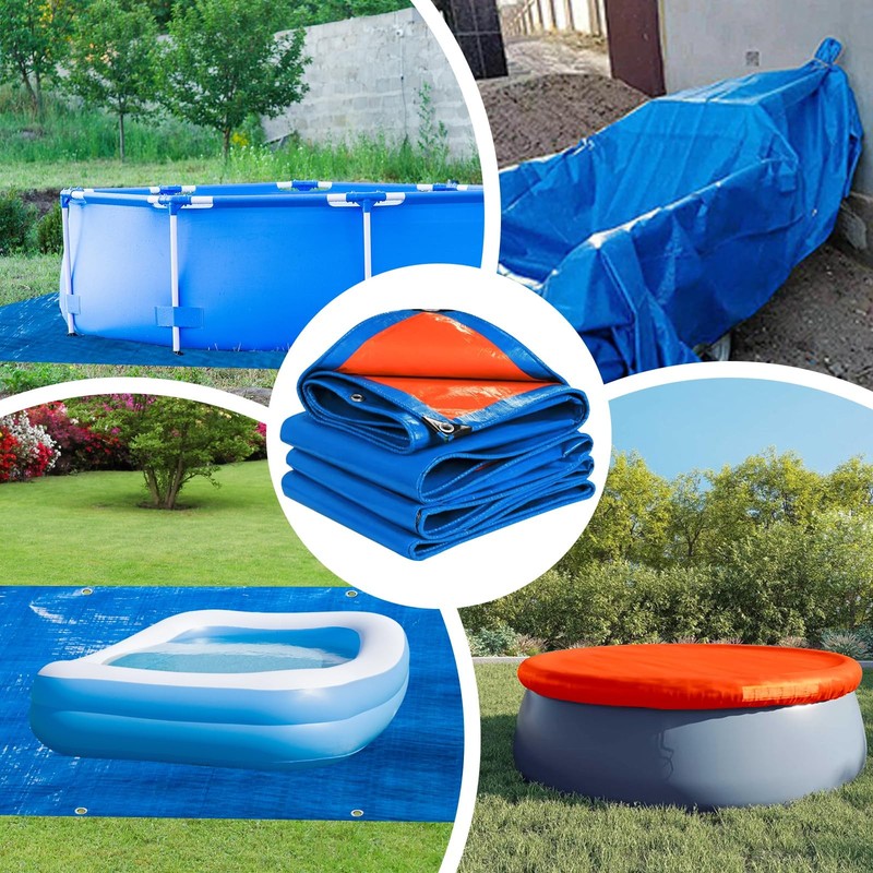17FT Double Sided Pool Floor Mat Heavy Duty Square Pool Liner Pad Protector gallery