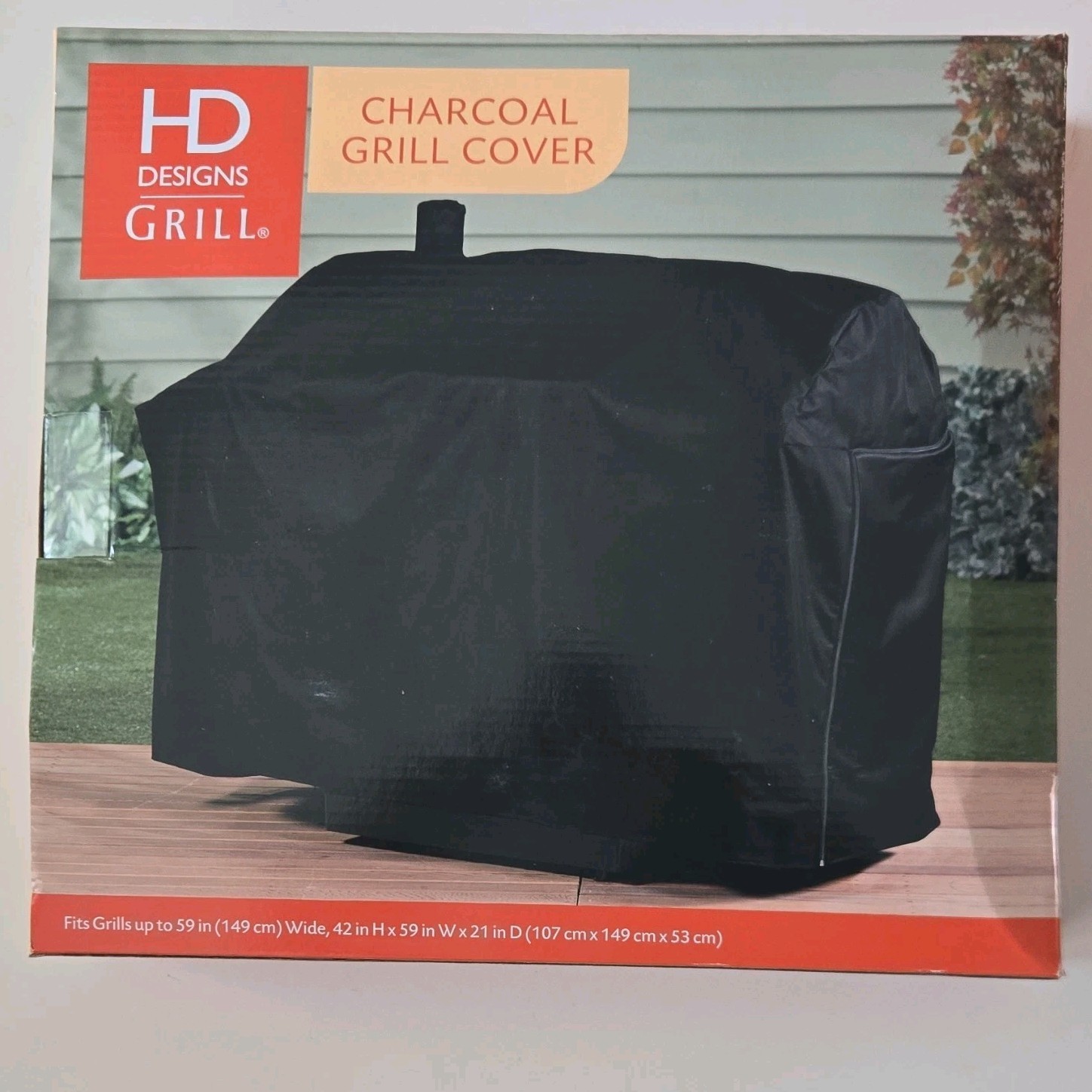HD Designs Grill Charcoal Grill Cover Large Black 59x42x21 in Rectangle gallery
