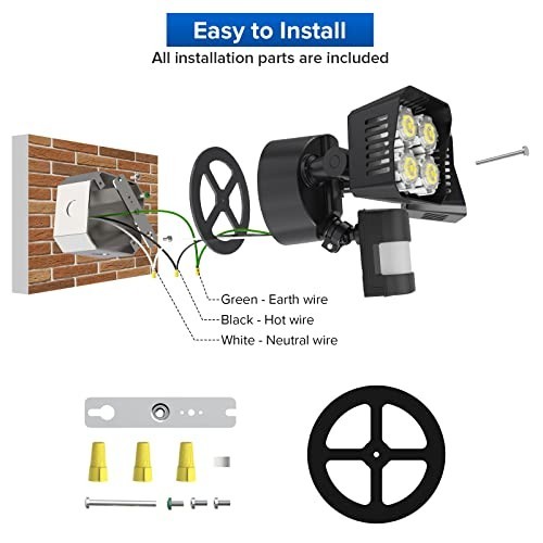 30W LED Security Motion Sensor Outdoor Lights, 3400lm Waterproof Floodlight, 500 gallery