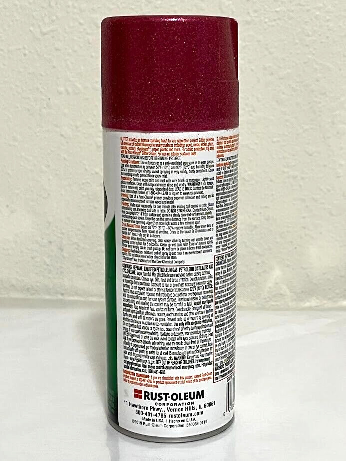 Rust-Oleum ~ Glitter Bright Pink Spray Paint 10.25 oz ~ Intense Shimmer 276287 gallery