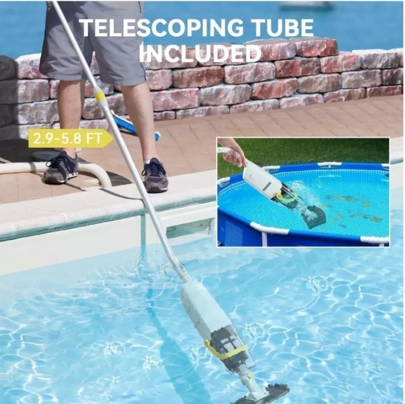 (2024 Upgraded) Lydsto Handheld Pool Vacuum with Telescopic Pole, Cordless Re... gallery