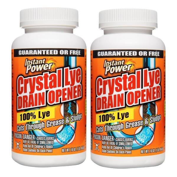 2 Pack Instant Power Crystal Drain Opener 16oz Cuts Through Clogs & Soap Grease gallery