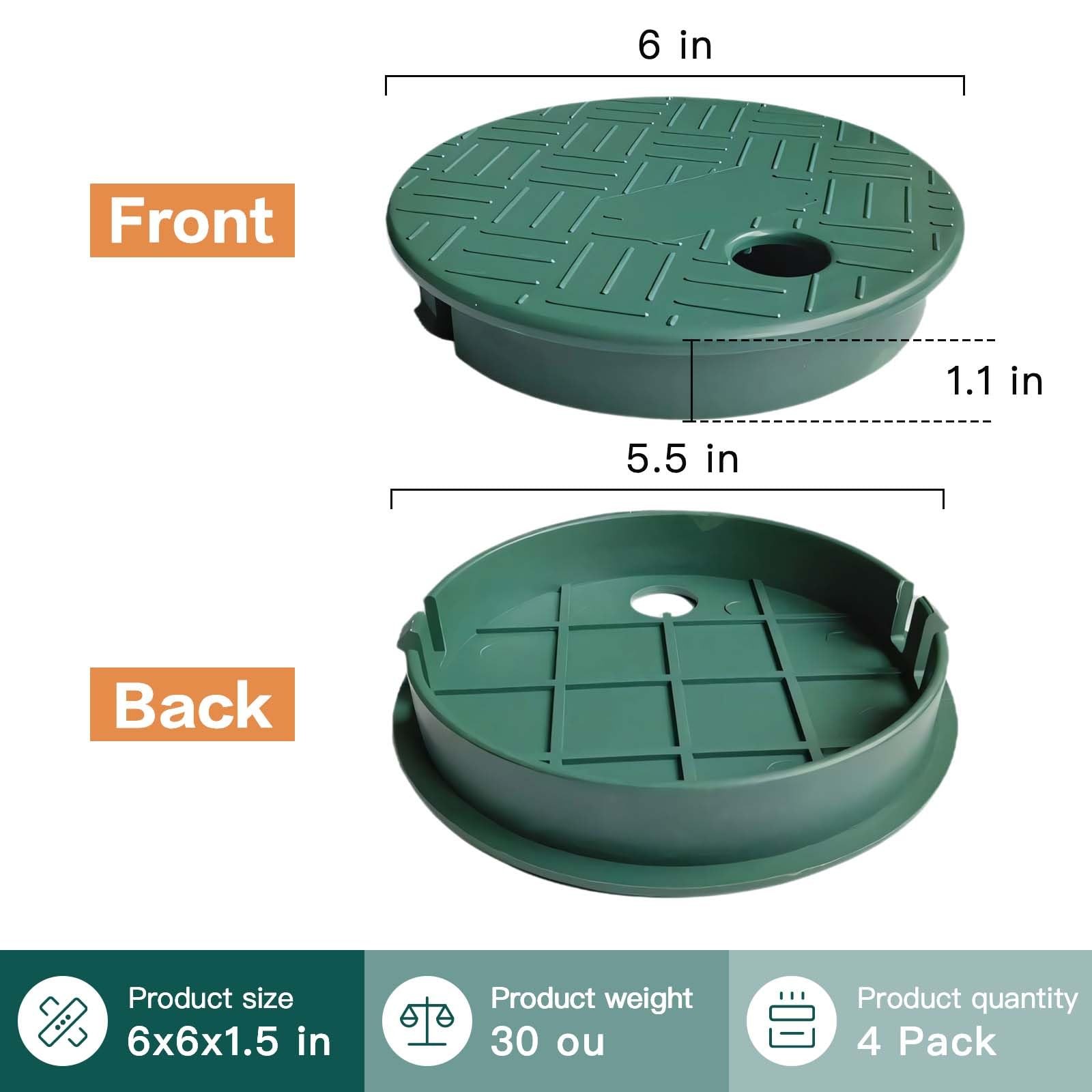 4 Pcs Sprinkler Valve Box Cover, 5.5" OD 6" Valve Box Cover Lid for Sprinkler... gallery