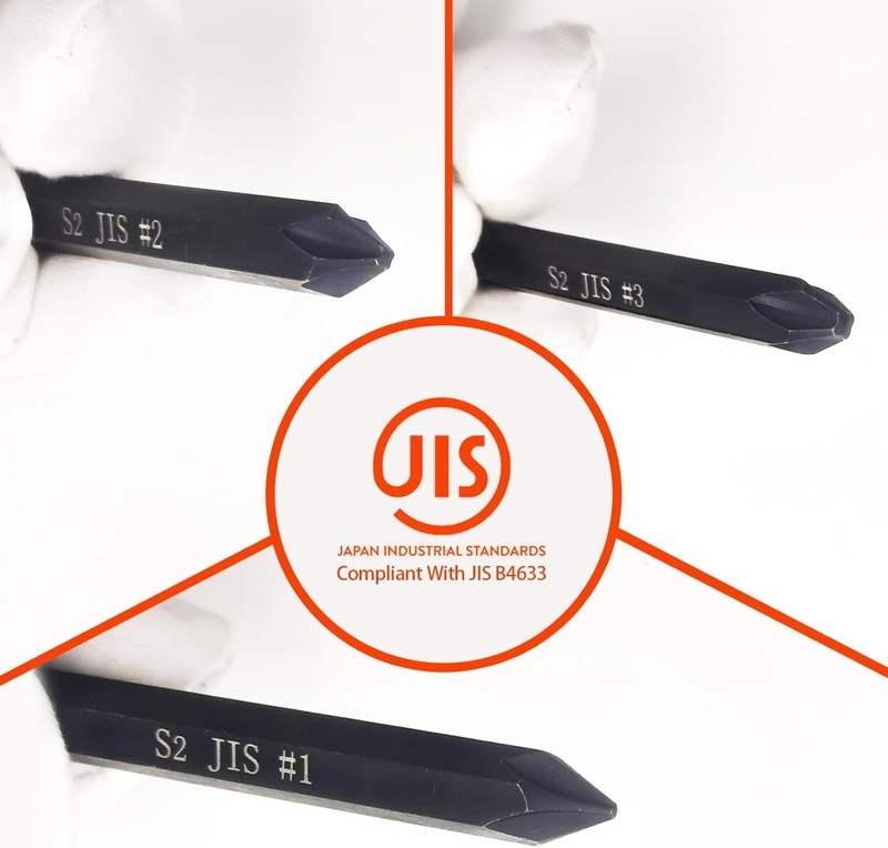 JIS B4633 Impact Screwdriver Bits Set 5/16" Hex S2 Steel 75mm Japanese Vehicles gallery
