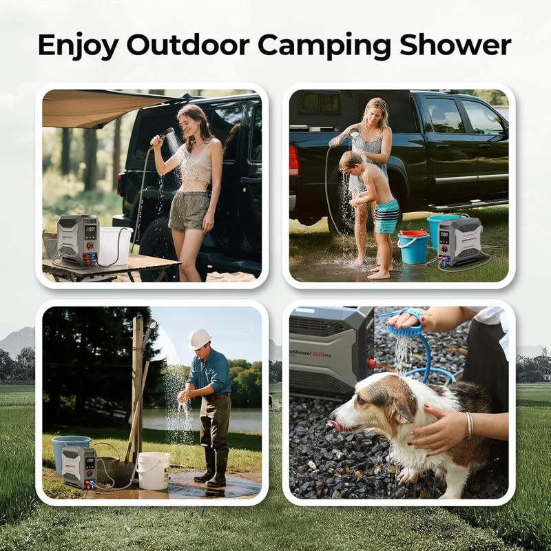 FOGATTI InstaShower GO Pro Portable Propane Water Heater, 22,000 BTU -Certified gallery