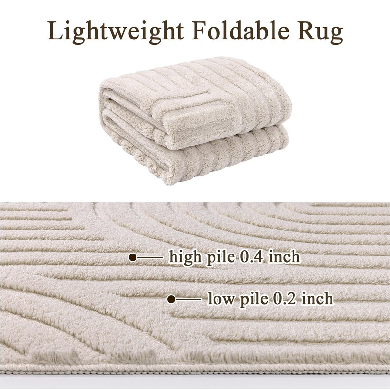 SHACOS Soft Cozy Fluffy Arch Pattern High Low Pile Runner Rugs 2'x6' Non Slip... gallery