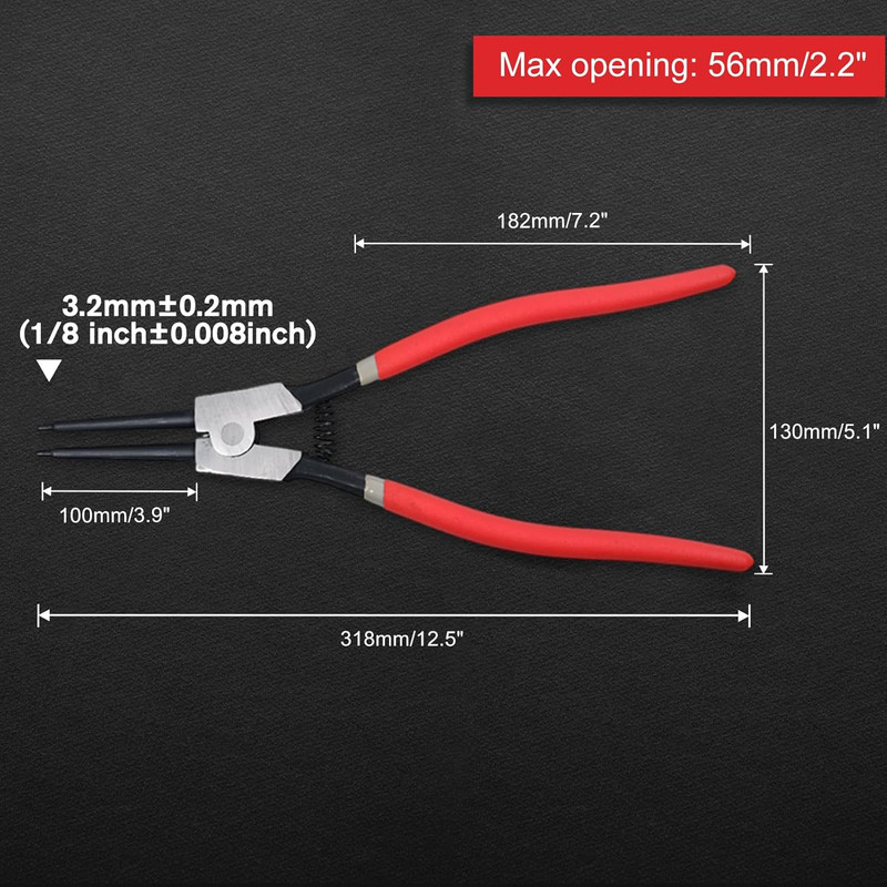 13-Inch Snap Ring Plier Heavy Duty External Circlip Pliers Straight Jaw Tip Diam gallery