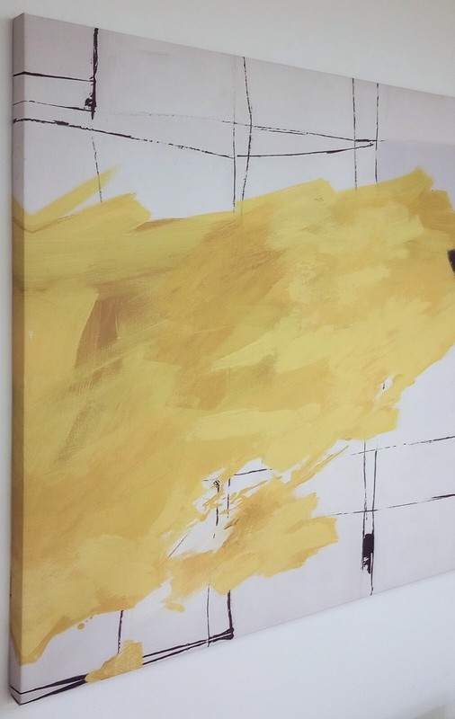 Zuri Pantomime Modern Hand Painted Canvas Abstract Art - 80” x 50” gallery