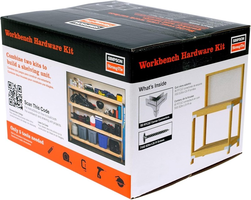 Workbench and Shelving Hardware Kit Metal 30x8x6in Heavy Duty Load Capacity gallery