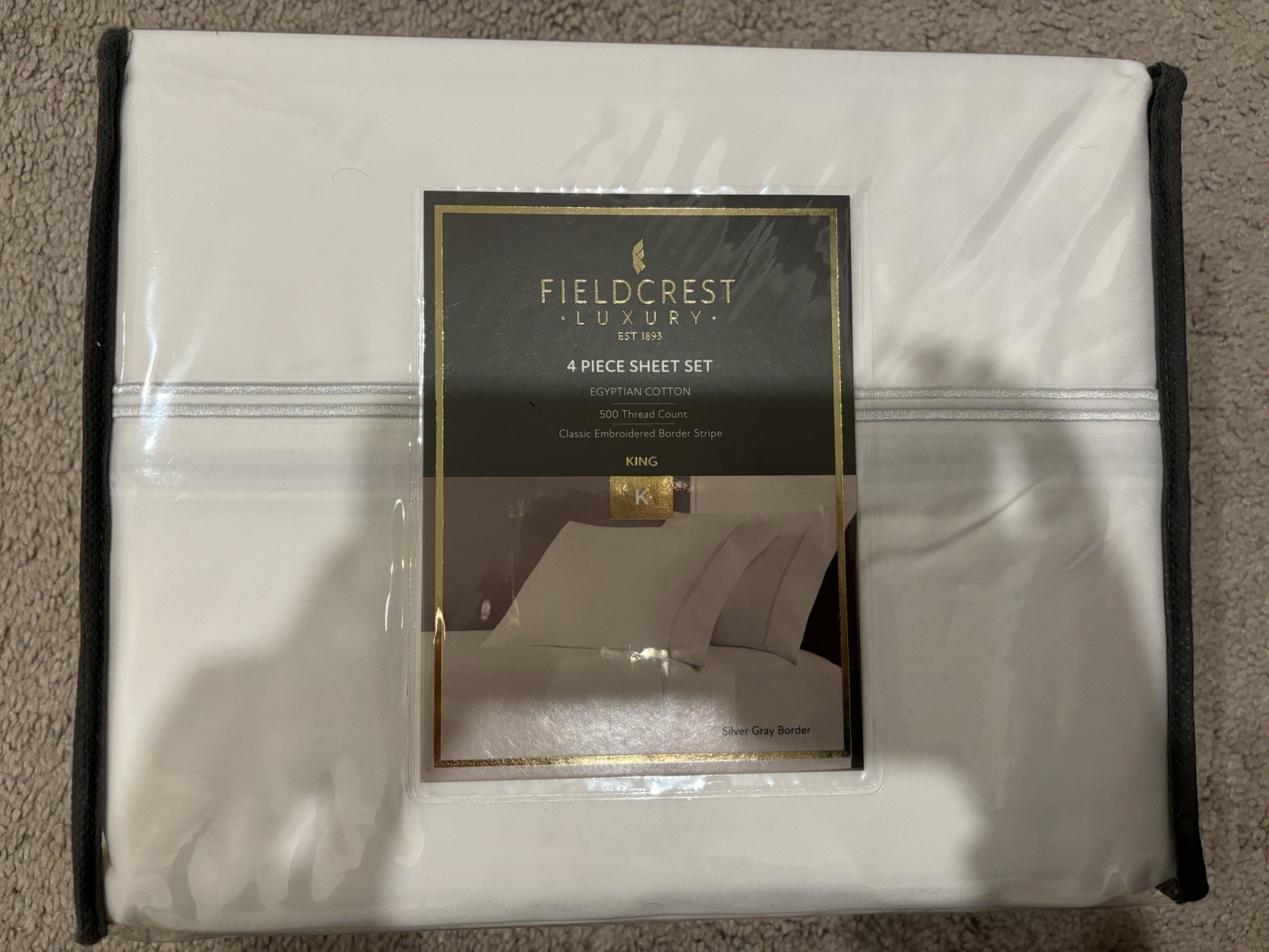 NEW 100% Cotton Fieldcrest King 4 Piece Egyptian Cotton Set gallery