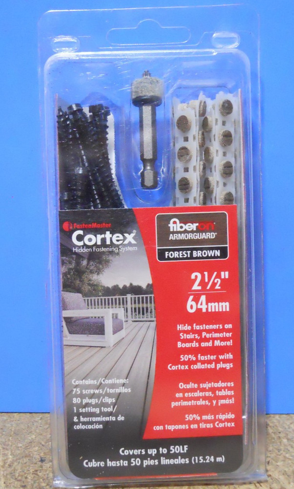 FastenMaster Cortex 2-1/2" Fiberon Decking Hidden Fastening Screw Forest Brown