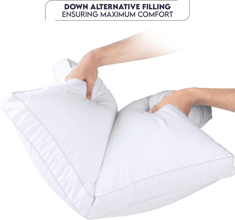 Bed Pillows for Sleeping Queen Size (White), Set of 4, Soft & Fluffy Pillow with gallery