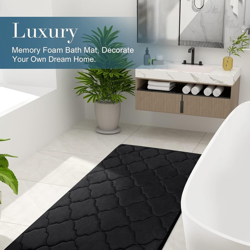 Memory Foam Bath Mat Ultra Absorbent Non Slip Washable Soft Bathroom Rug gallery