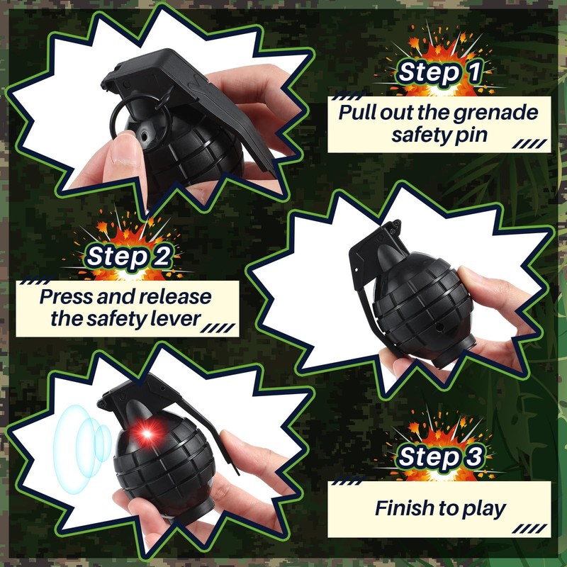 Sratte 4 Pcs Plastic Hand Grenades with Realistic Sound Effects and Flashing ... gallery