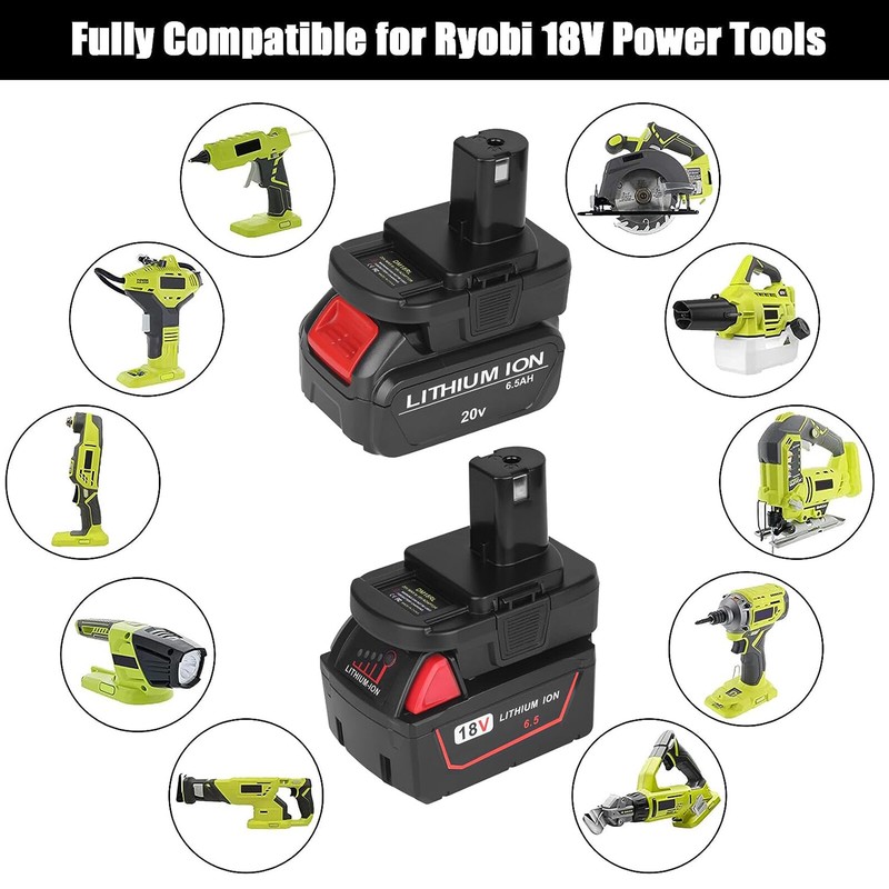 USB Battery Adapter Converter for De walt 20V Milwaukee 18V to Ryobi 18V Tool gallery