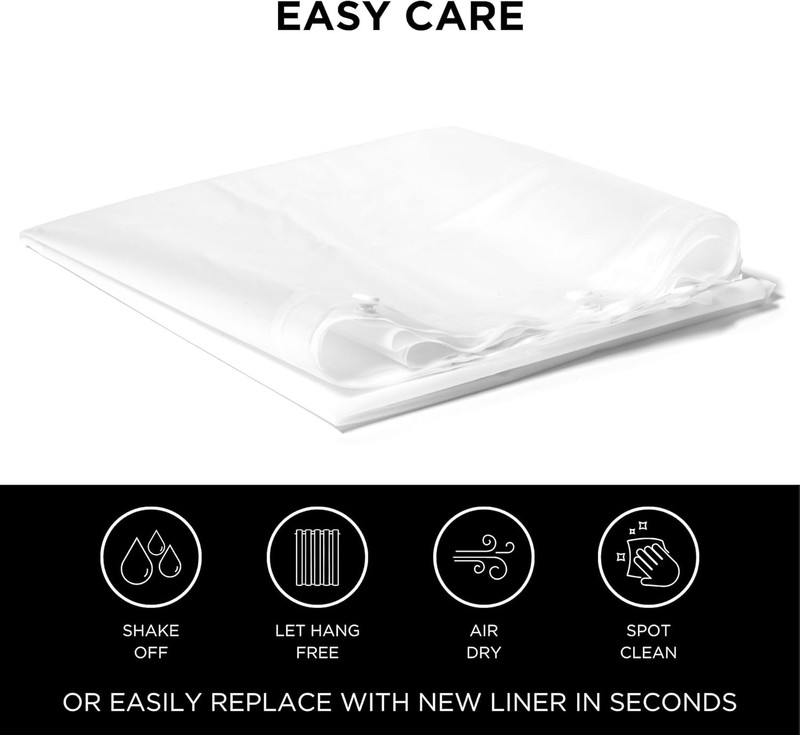 Hookless It'S a Snap! Plastic PEVA Snap-In Replacement Shower Curtain Liner for gallery