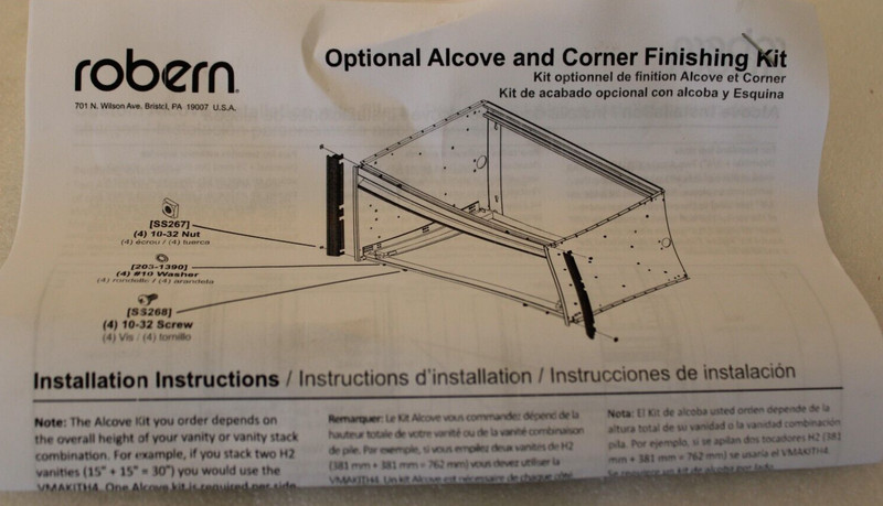 Robern VMAKITH3 - Cartesian Vanity Alcove Finishing Kit gallery