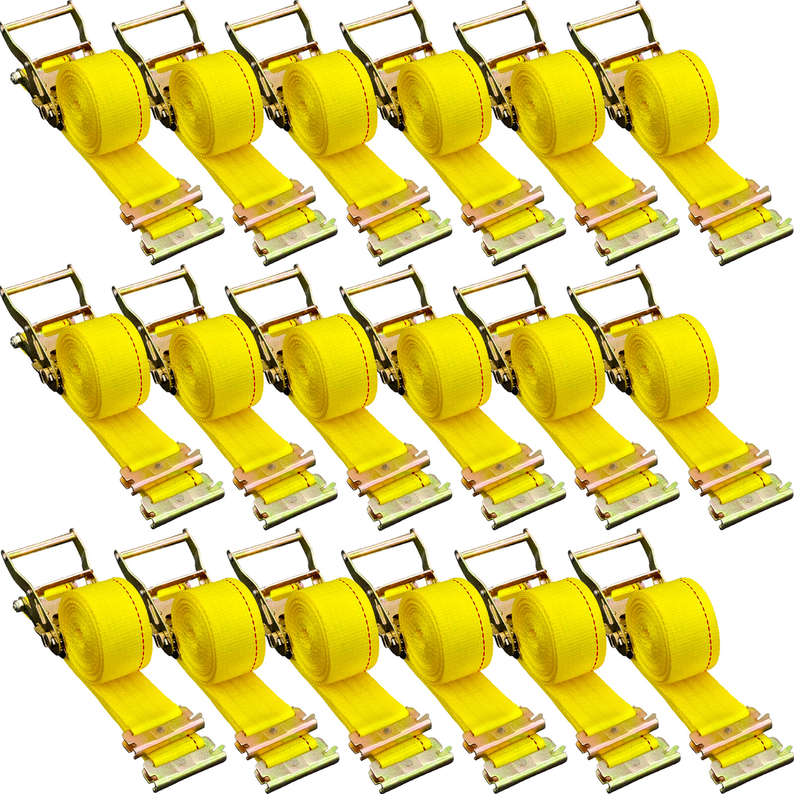 VEVOR E-Track Ratchet Straps 18 Pack 2"x 15' Tie-Down Kit Truck Trailer 4000 LBS gallery