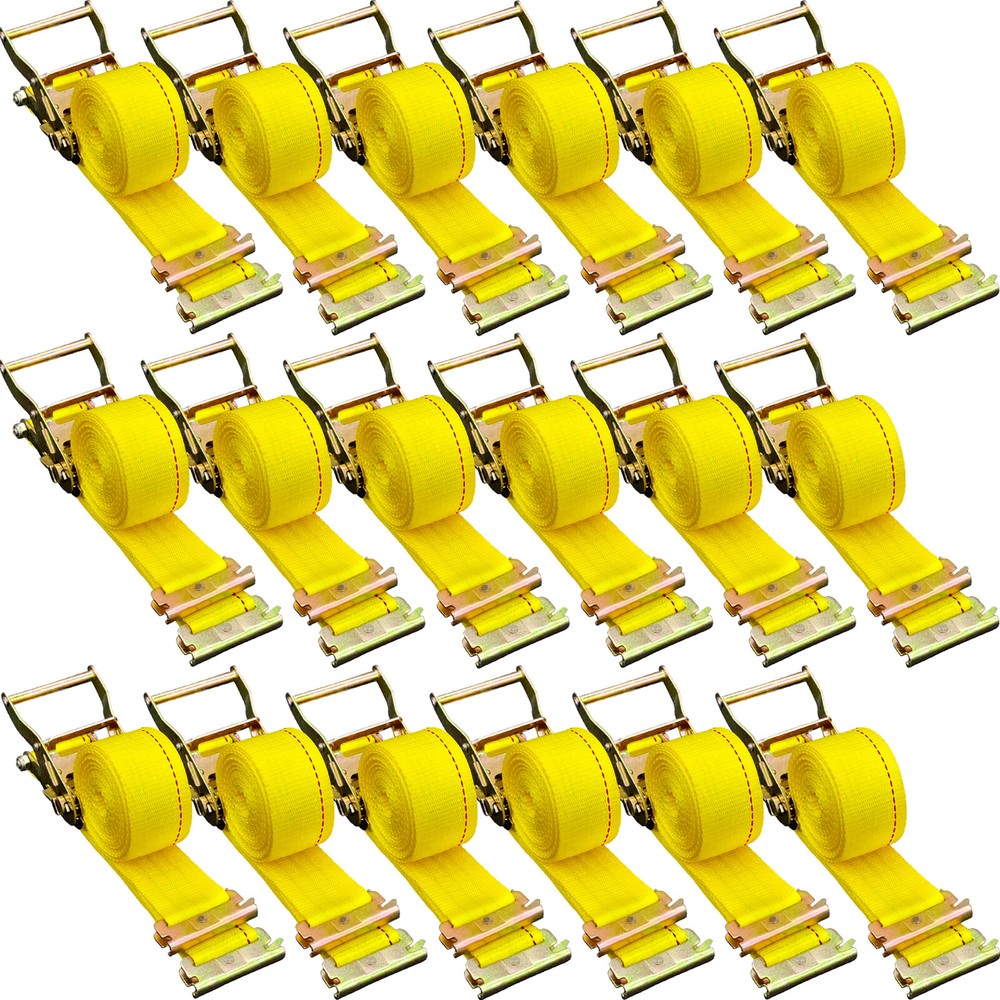 VEVOR E-Track Ratchet Straps 18 Pack 2"x 15' Tie-Down Kit Truck Trailer 4000 LBS