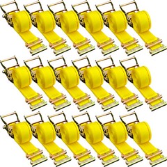VEVOR E-Track Ratchet Straps 18 Pack 2″x 15′ Tie-Down Kit Truck Trailer 4000 LBS