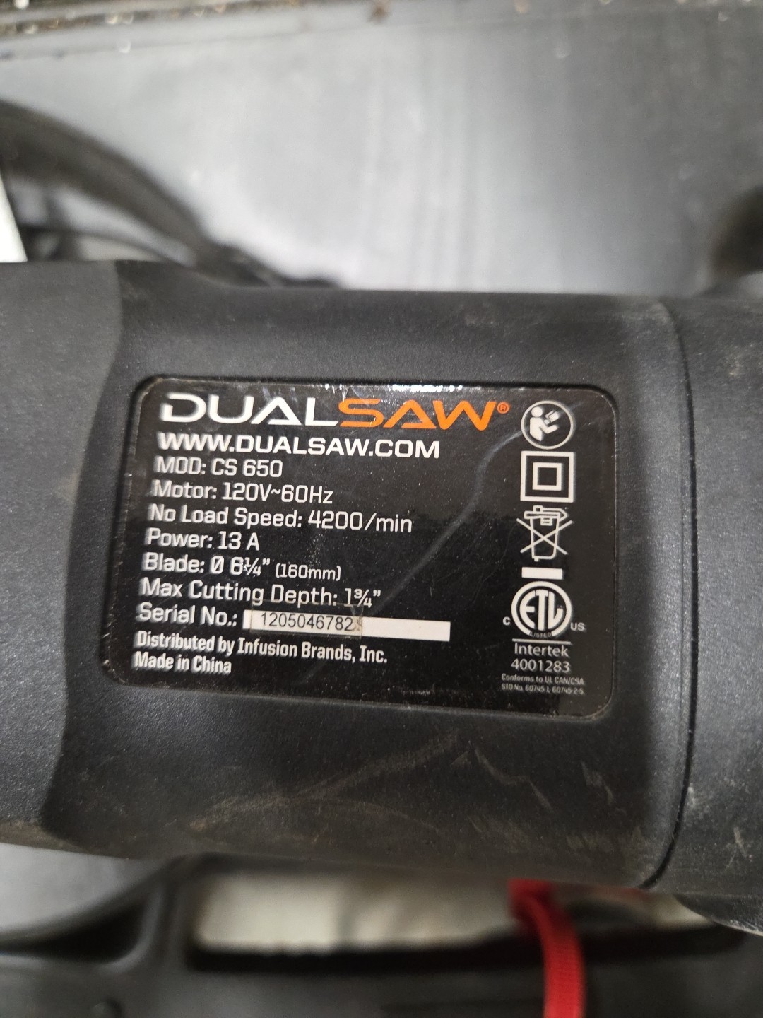 DUALSAW Destroyer CS650 Counter-Rotating Saw 13 Amp 6.25" With Case EUC gallery