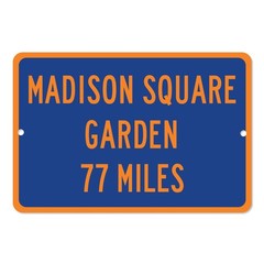 Madison Square Garden Custom Distance Sign New York Knicks Basketball Fan Gift