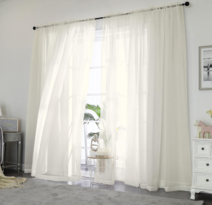 2pcs, Sheer voile Window Elegance Curtains drape treatment Each 42" W x 84" L
