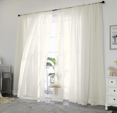 2pcs, Sheer voile Window Elegance Curtains drape treatment Each 42″ W x 84″ L