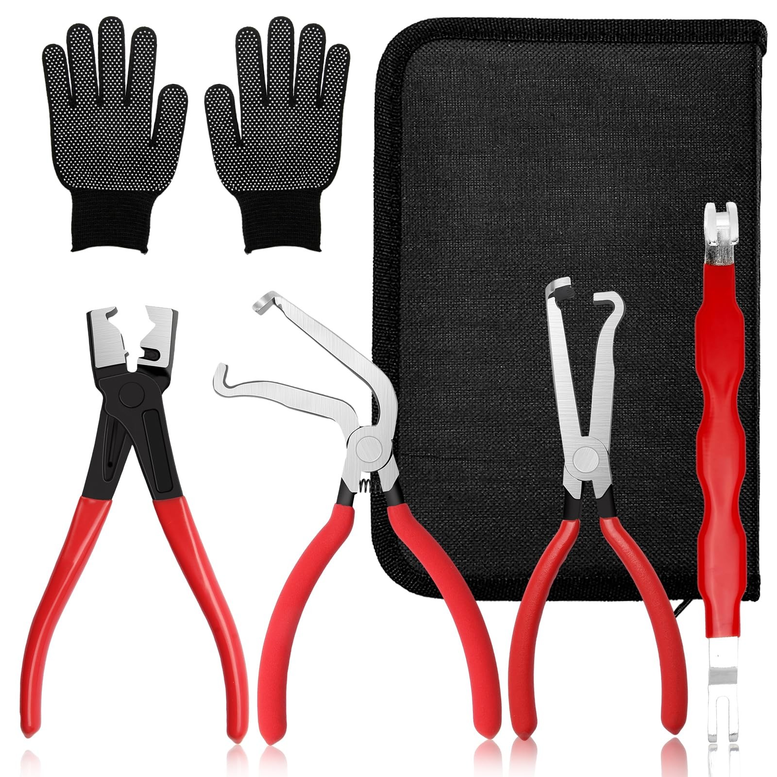 【5-Pcs Kit】Electrical Disconnect Pliers Set w/Gloves - Auto Connector Tool fo... gallery