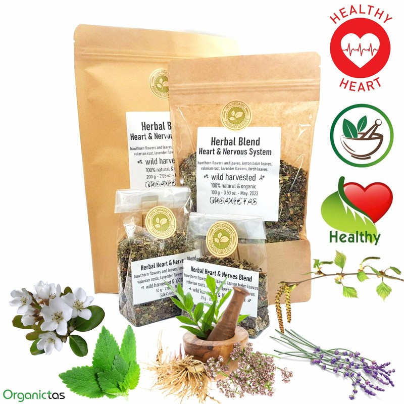 Heart Health Functional Herbal Tea Blend of 5 Selected Natural Herbs, Cardio gallery