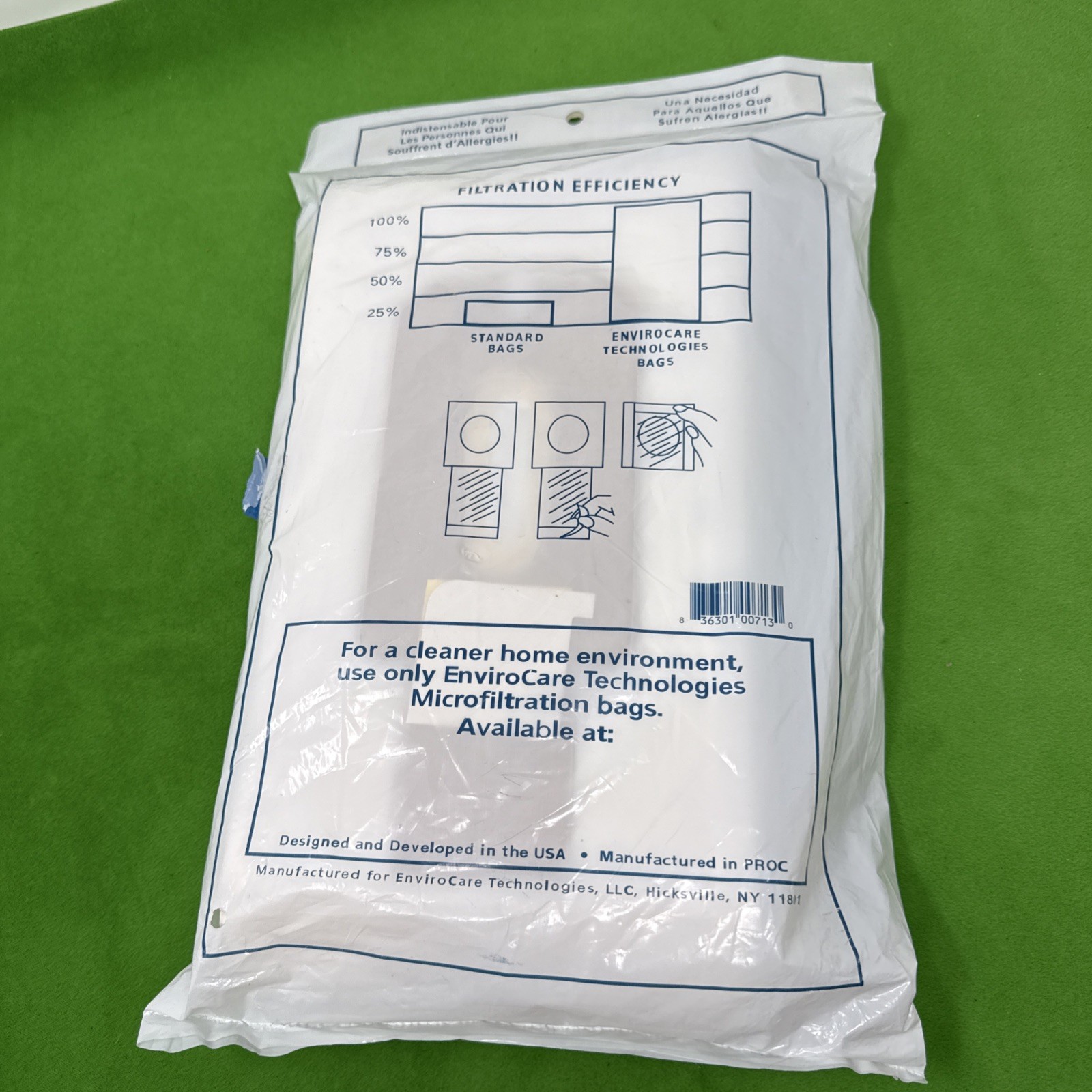 Enviro Care Vacuum Bags for Oreck Type CC Uprights 8 bags in NEW pack gallery