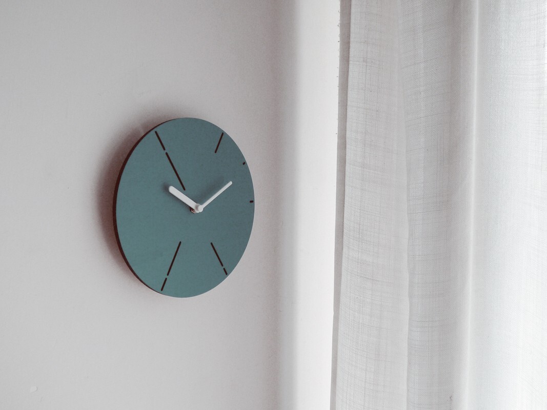 10" Minimalist Teal Prime Numbers Sequence Inspired Wooden Non Ticking Wall Dial gallery