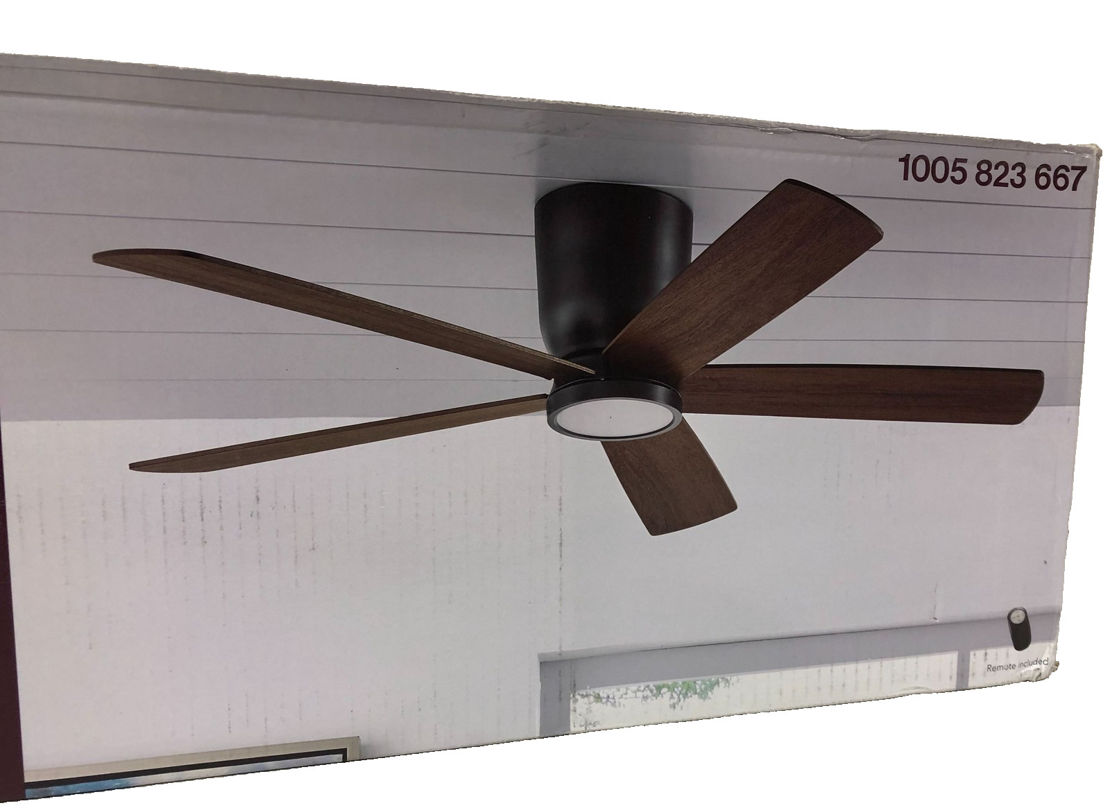 Home Decorators Britton 52 in. LED Indoor Matte Black Ceiling Fan Sealed gallery