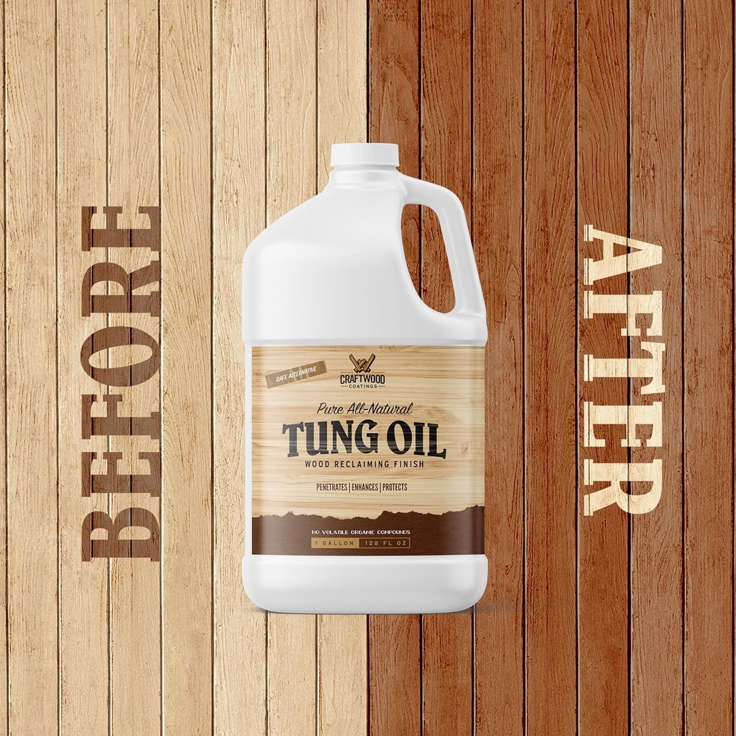 Tung Oil | Biodegradable | All Natural | Premium Wood Finishing Oil | 1 Gallon | gallery
