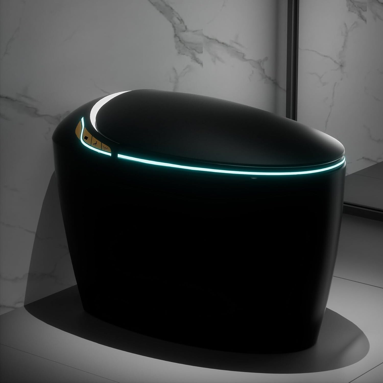 Open Box Smart Toilet With Auto Open Flush,Heated Bidet Seat, Matte Black gallery
