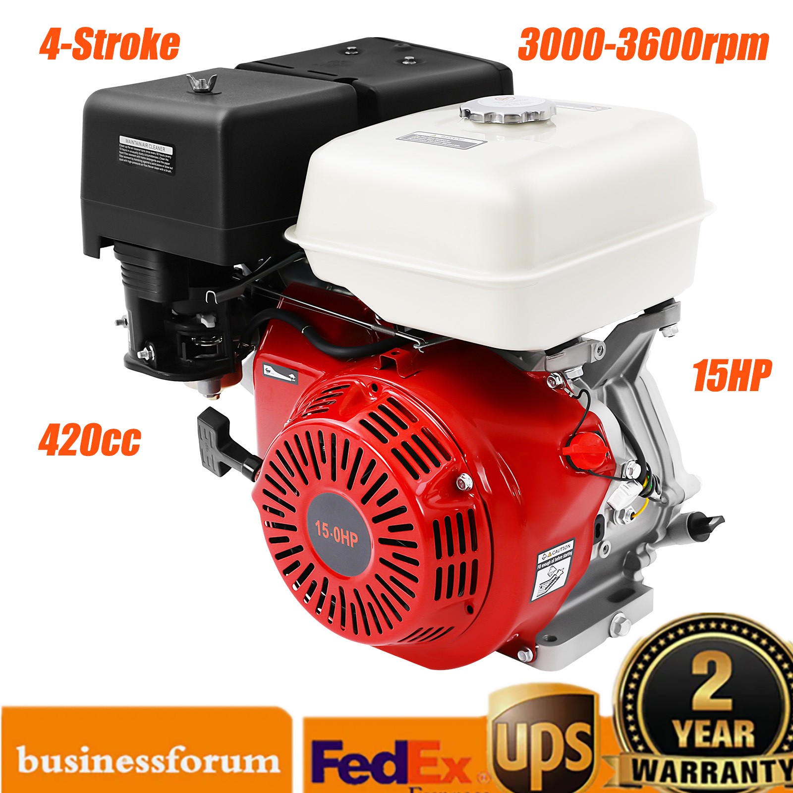 420 CC 15 Hp 4-stroke Gasoline Engine Horizontal Motor Cable Start 9700w gallery