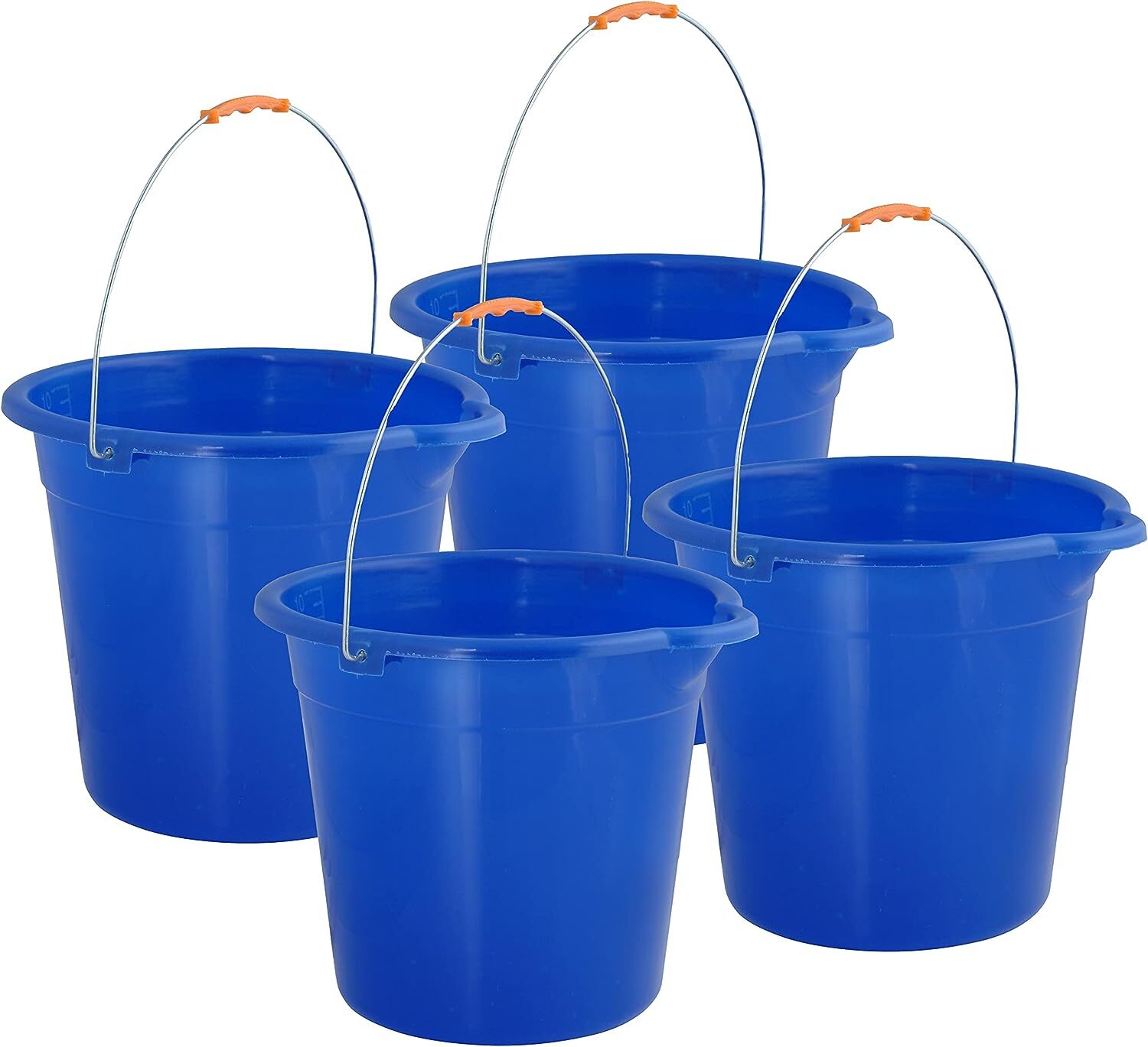 Mop Bucket 2.5 Gallon Bucket for Cleaning - Plastic Car Wash Bucket Blue, 4 Pack gallery