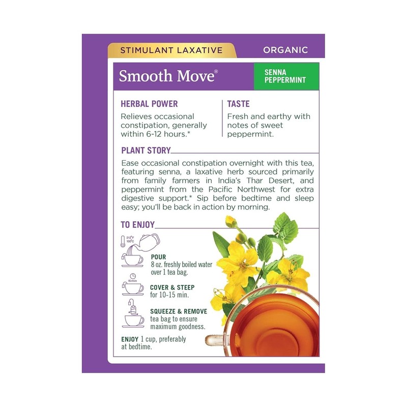 Tea, Organic Smooth Move Relieves Occasional Constipation Senna 16 Tea Bags gallery