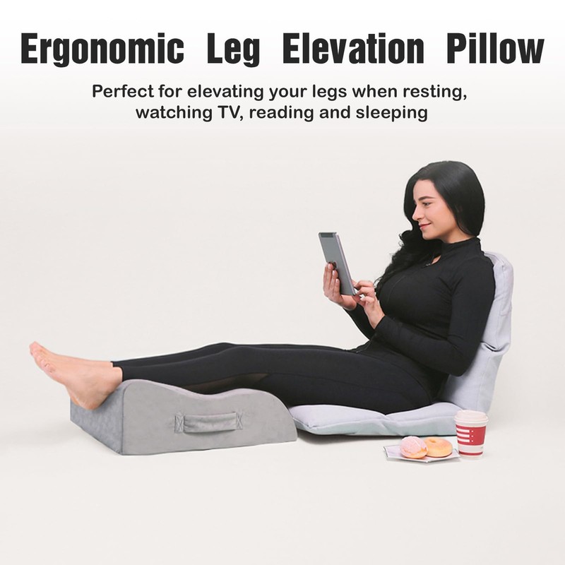 LightEase Leg Elevation Pillow, Memory Foam Leg Elevating Support Wedge Pillow f gallery