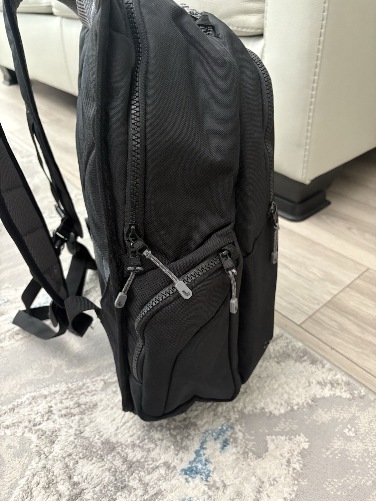 Lole Quilted Backpack Padded Back Shoulder Laptop Black 5