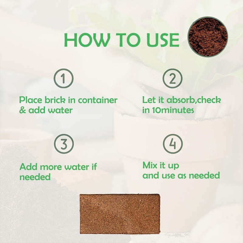 10 Compressed Coconut Coir Bricks, Coconut Coir Potting Soil for Gardening gallery