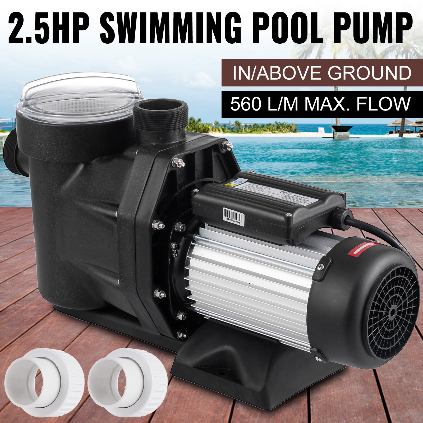 Hayward 2.5HP Swimming Pool Pump In/Above Ground w/ Motor Strainer Filter Basket gallery