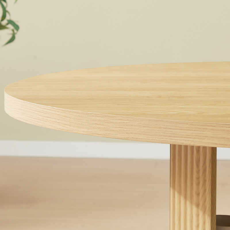47.24" Round Dining Table (Serves 2–4) with Two Dining Chairs Blends modern gallery