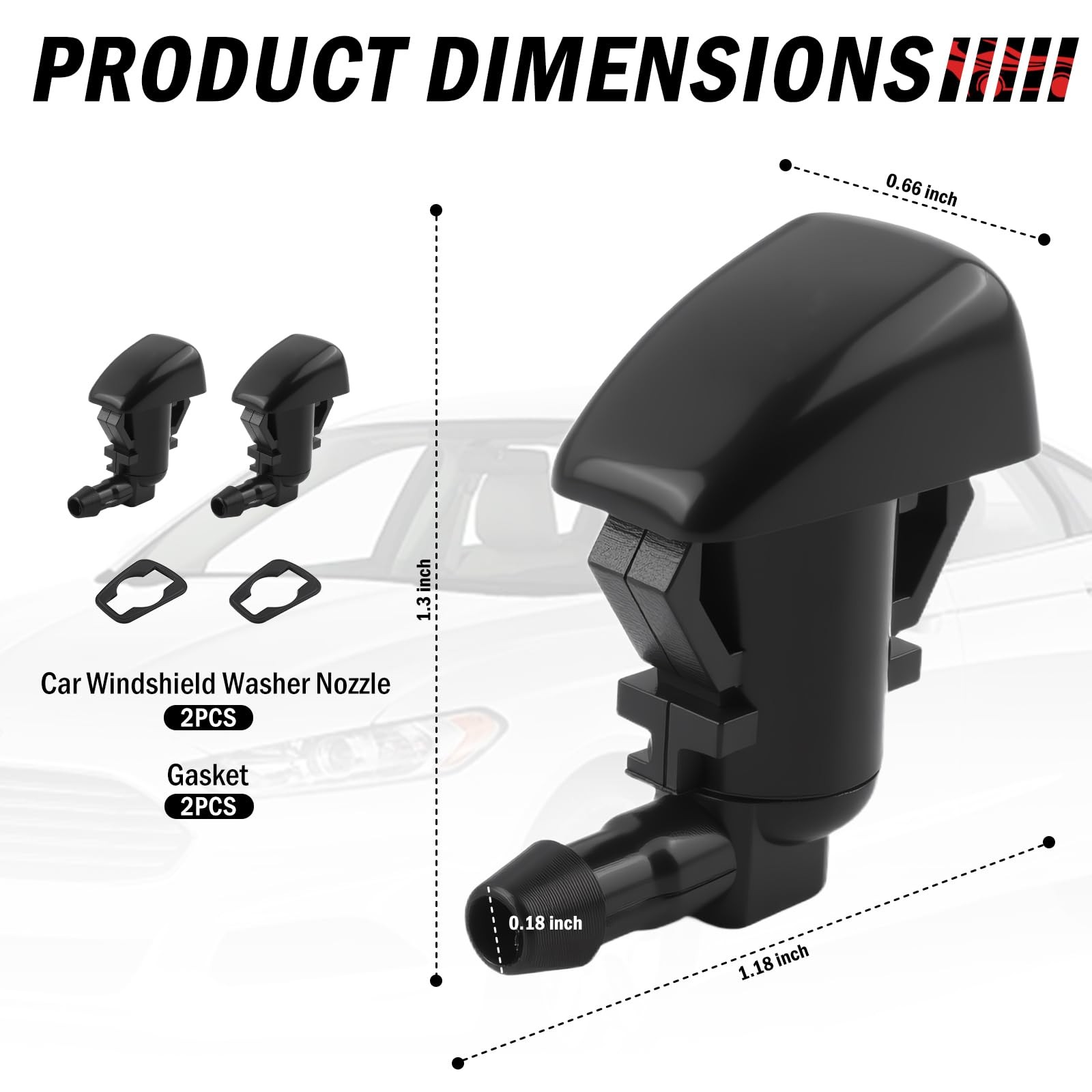 2PCS New Car Windshield Washer Nozzle OEM CK4Z17603A,Practical Black gallery